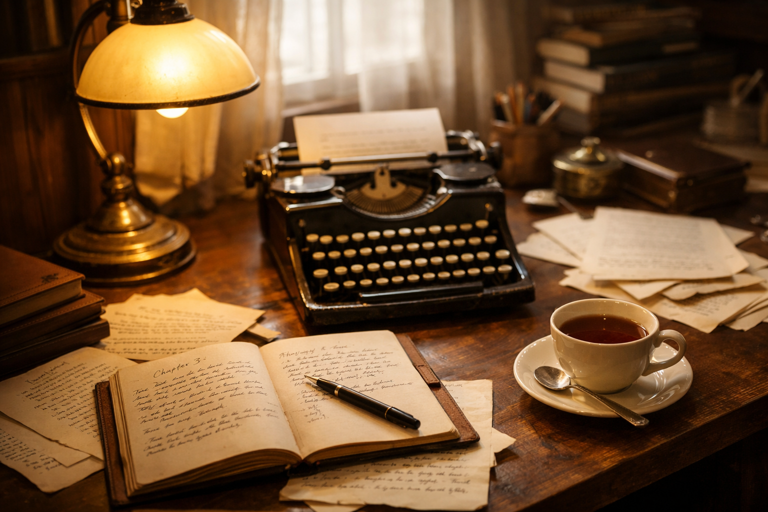 Author's writing workspace